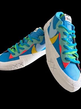 Nike Blazer Low Sacai KAWS Neptune Blue sneakers NEW with tags